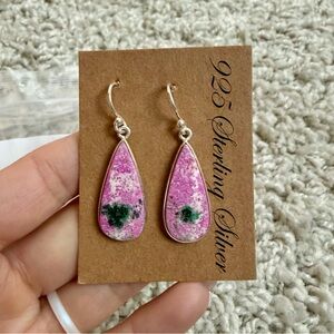 NWT 925 Sterling Silver Pink Cobalt Earrings